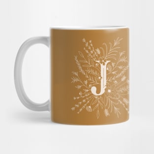 Botanical Letter J (Mustard Yellow) Mug